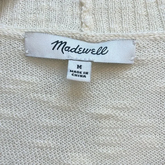 Madewell Bradley Open Front Cream Cardigan - Picture 4 of 6